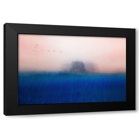 The Tree On The Blue Black Modern Wood Framed Art Print with Double Matting by Yang, Chunggook