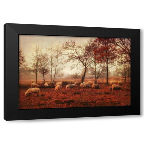 Last Days Of Autumn Black Modern Wood Framed Art Print by Van Deelen, Ellen