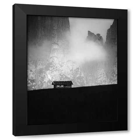 Lonely Cottage Black Modern Wood Framed Art Print with Double Matting by Krivec, Ales