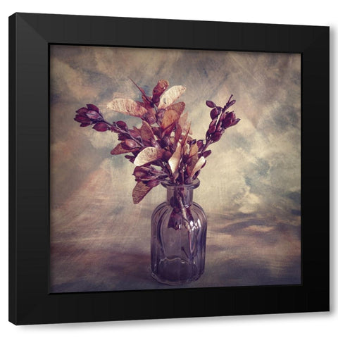 Autumn Struck Black Modern Wood Framed Art Print by Kiral, Cicek