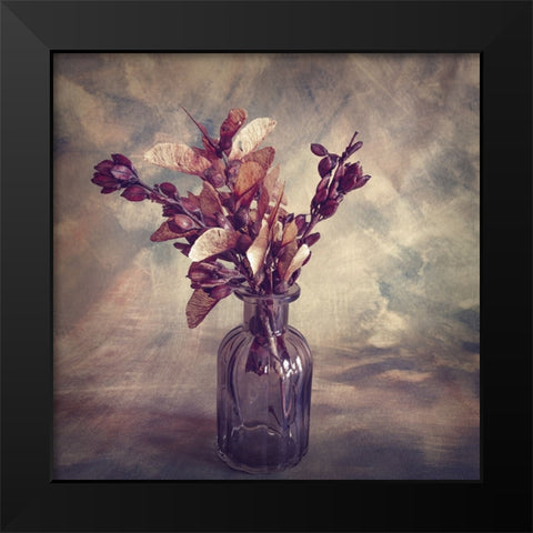 Autumn Struck Black Modern Wood Framed Art Print by Kiral, Cicek