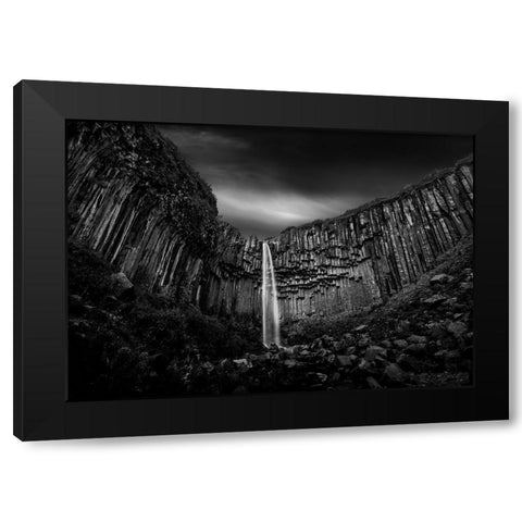 Svartifoss Waterfall Black Modern Wood Framed Art Print by Digalakis, George