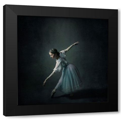 Angel Dancer Black Modern Wood Framed Art Print with Double Matting by Hasheminasab, Moein
