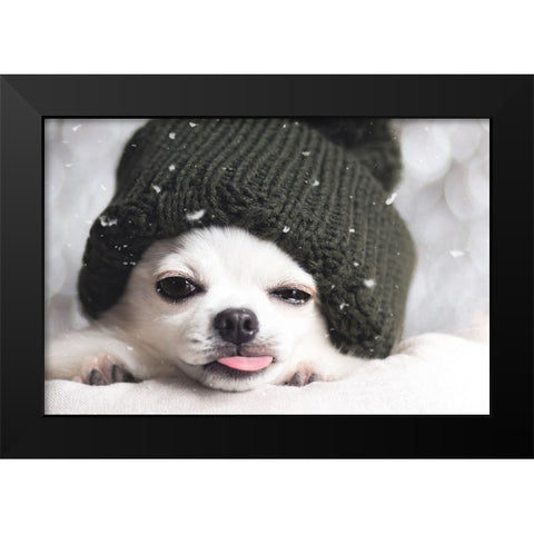 Yah-Boo Black Modern Wood Framed Art Print by Lienjp