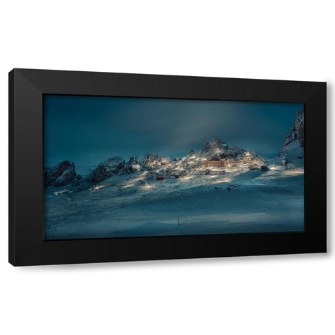 Zizhu Temple-Tibet A??CÂNae??AÂ?Ad?A?? Black Modern Wood Framed Art Print with Double Matting by Qiye