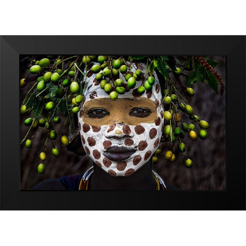 Surma Girl-Ii Black Modern Wood Framed Art Print by Inazio Kuesta, Joxe