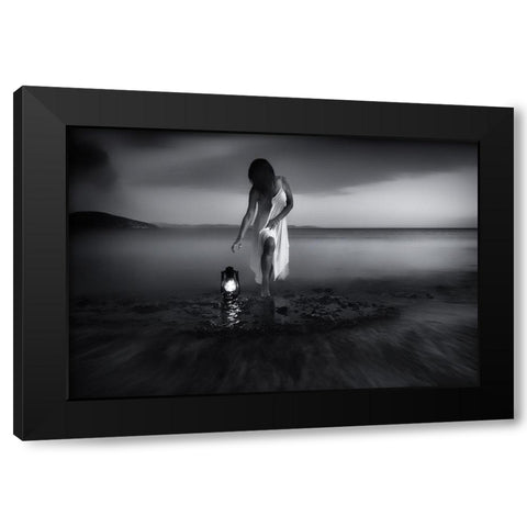 When Daylight Dies Black Modern Wood Framed Art Print with Double Matting by Kaimaki, Maria