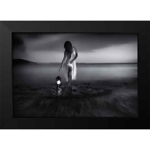 When Daylight Dies Black Modern Wood Framed Art Print by Kaimaki, Maria