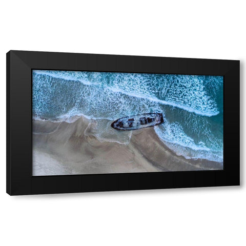 To The Beach 1970 Black Modern Wood Framed Art Print with Double Matting by Kazamil, Farid