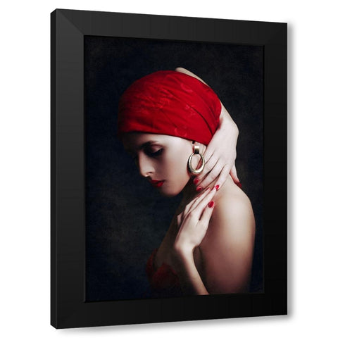 She Has Fire In Her Soul Black Modern Wood Framed Art Print by Bolgov, Ruslan
