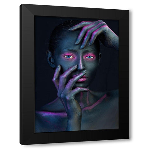 Jui Black Modern Wood Framed Art Print with Double Matting by Mahfuz, James