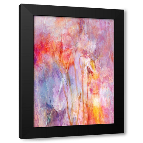 Flowers With Joy Black Modern Wood Framed Art Print with Double Matting by Devos, Delphine