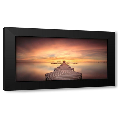Balneario Black Modern Wood Framed Art Print with Double Matting by Tobarra Narro, Doroteo