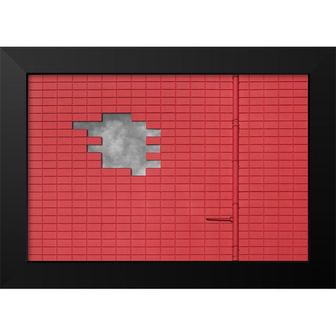 A Break In The Wall Black Modern Wood Framed Art Print by Luycx, Theo