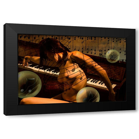 The Sound Of Music Black Modern Wood Framed Art Print by Fuchs, Dov