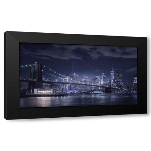Dark City Black Modern Wood Framed Art Print with Double Matting by Luismasu