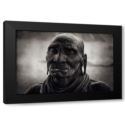Mursi Wo Black Modern Wood Framed Art Print by Yosifov, Svetlin