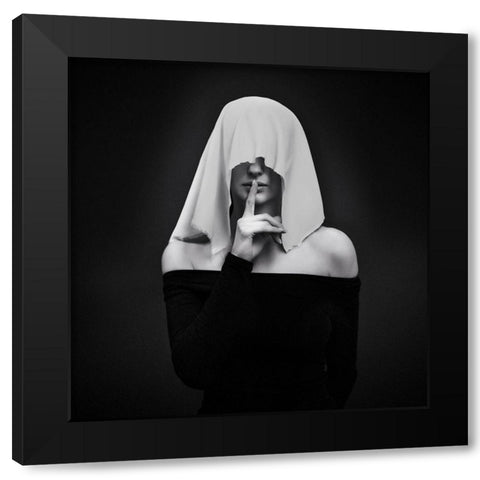 Memento Mori Black Modern Wood Framed Art Print with Double Matting by Antonik