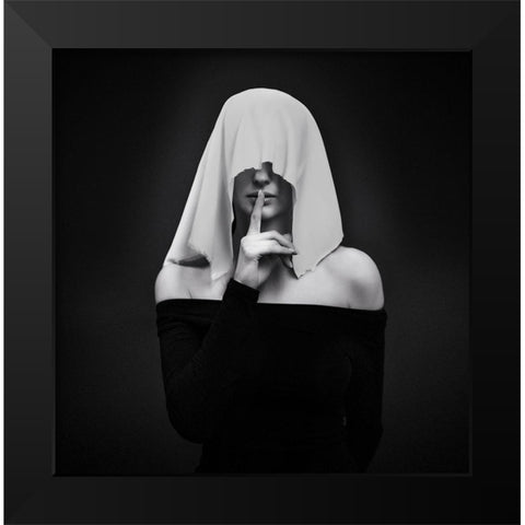 Memento Mori Black Modern Wood Framed Art Print by Antonik