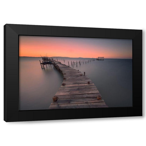 Palafitte Black Modern Wood Framed Art Print with Double Matting by Zoumides, Christos