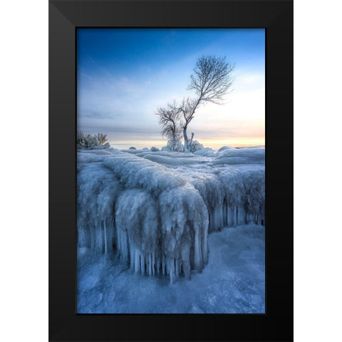 Winter Wonderland Black Modern Wood Framed Art Print by Deng, Larry