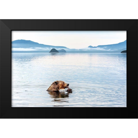 Kurile Lake Black Modern Wood Framed Art Print by Damico, Giuseppe