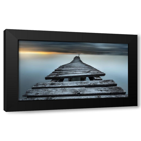 An Old Pier Black Modern Wood Framed Art Print by Rebustini, Luca