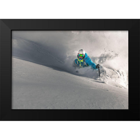 Powder Earthquake Black Modern Wood Framed Art Print by Bertoncelj, Sandi