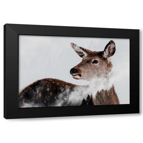 Breathe Black Modern Wood Framed Art Print by Beata, Angyalosi
