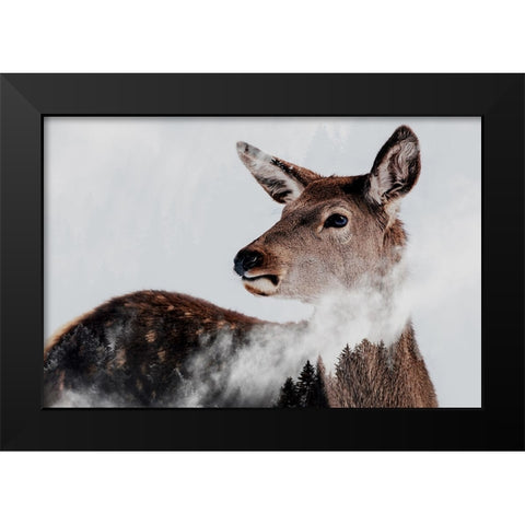 Breathe Black Modern Wood Framed Art Print by Beata, Angyalosi