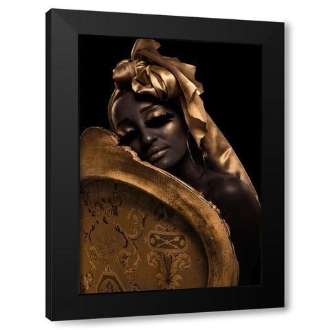 Gold Black Modern Wood Framed Art Print with Double Matting by Iltus, Maya