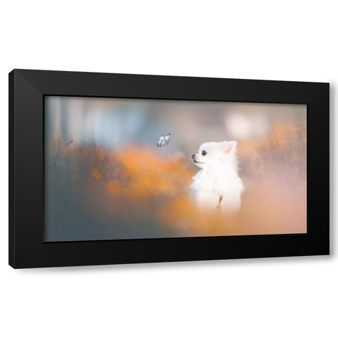 Tiny Love Black Modern Wood Framed Art Print with Double Matting by Lienjp