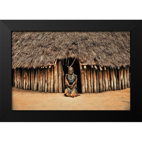 Mursi Home Black Modern Wood Framed Art Print by Yosifov, Svetlin