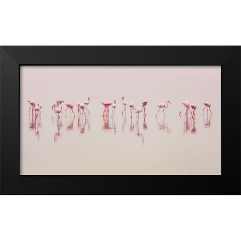 Water Ballet Black Modern Wood Framed Art Print by Thabet, Ahmed