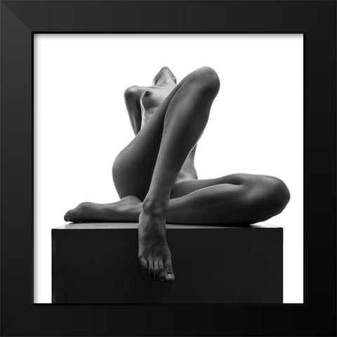 Proud On The Cube Black Modern Wood Framed Art Print by Valevicius, Aurimas