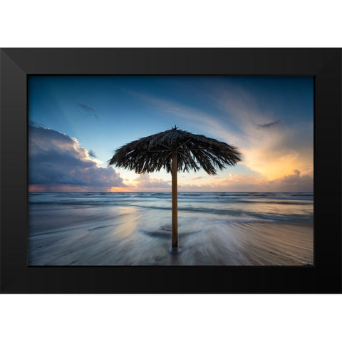 Natanya Beach Black Modern Wood Framed Art Print by Yakubovitch, Azriel