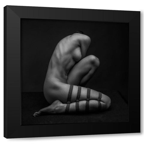 Strings Attached Black Modern Wood Framed Art Print with Double Matting by Valevicius, Aurimas