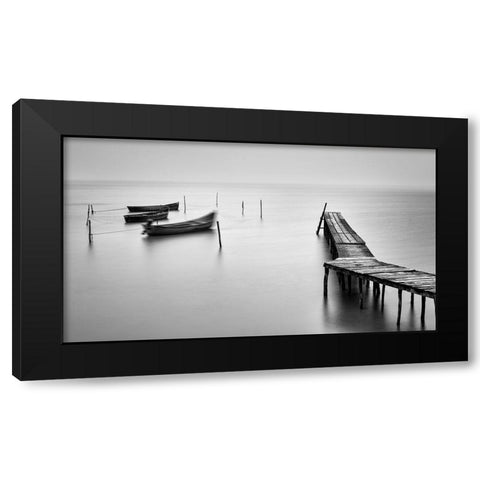 Old Fishermens Harbor Black Modern Wood Framed Art Print with Double Matting by Rusu, Anghel