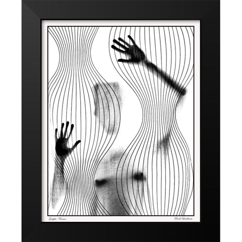 Graphic Woman Black Modern Wood Framed Art Print by Lindstrom, Frank