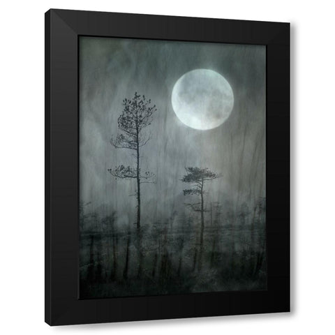 Under The Moon Black Modern Wood Framed Art Print with Double Matting by Sillen, Christina