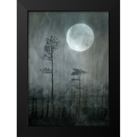 Under The Moon Black Modern Wood Framed Art Print by Sillen, Christina