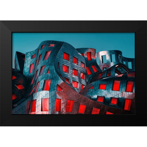 Wavas Black Modern Wood Framed Art Print by Kreiten, Mike