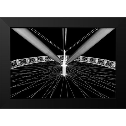 London Eye Black Modern Wood Framed Art Print by Hawerkamp, Hans-Wolfgang