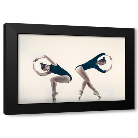 Ballet Dancers II Black Modern Wood Framed Art Print by Minar, Patrik