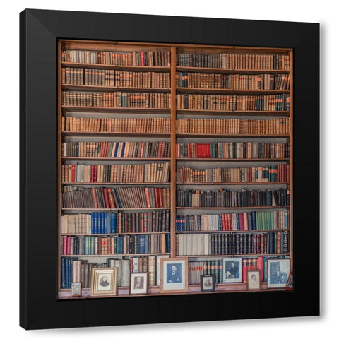 My Library Black Modern Wood Framed Art Print by Miroslaw