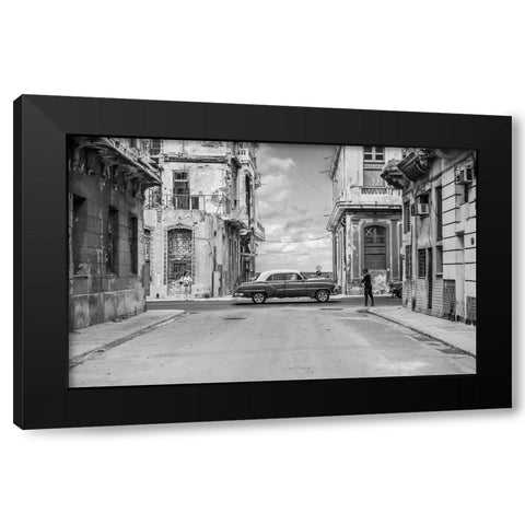 Streets Of Lavana Black Modern Wood Framed Art Print with Double Matting by Tagliarino, Marco