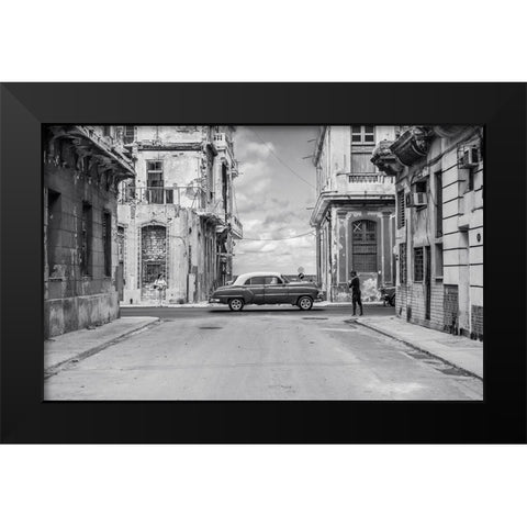 Streets Of Lavana Black Modern Wood Framed Art Print by Tagliarino, Marco