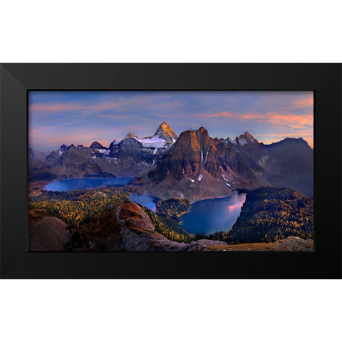 Mount Assiniboine Black Modern Wood Framed Art Print by Zhu, Hua