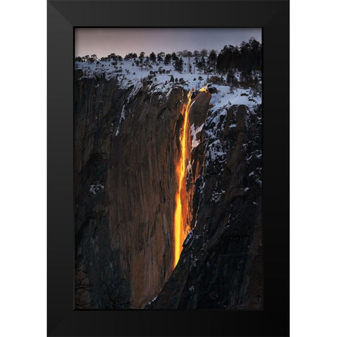 Firefall Black Modern Wood Framed Art Print by Ning, Aidong