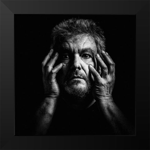 Fear And Grief Eat Life... Black Modern Wood Framed Art Print by Eisele, Stefan